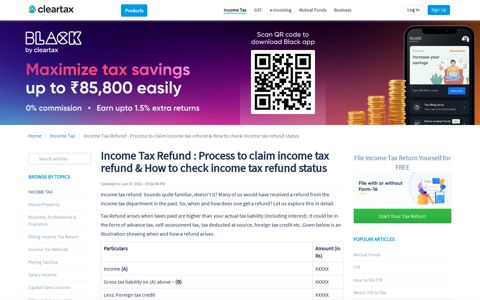 Income Tax Refund - Process, Interest on Refund & Check ...