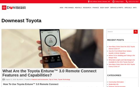How To Use Toyota Entune™ 3.0 Remote Connect