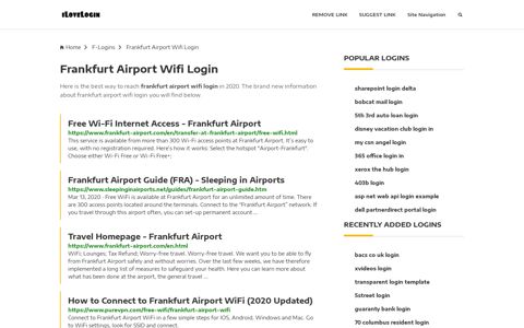 Frankfurt Airport Wifi Login ❤️ One Click Access - iLoveLogin