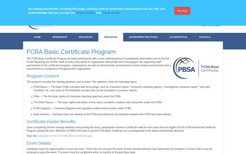 FCRA Basic Certificate Program - Professional Background ...