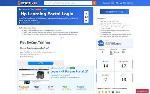 Hp Learning Portal Login - Portal-DB.live