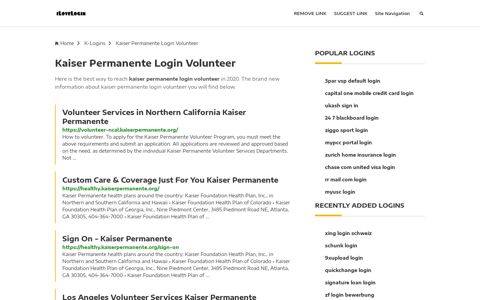 Kaiser Permanente Login Volunteer ❤️ One Click Access
