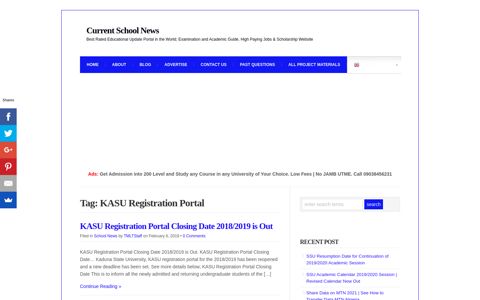 KASU Registration Portal Archives - Current School News ...