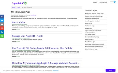 My Idea Login Page Idea Cellular - http://devices.ideacellular ...