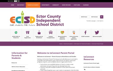 txConnect Parent Portal - Ector County ISD