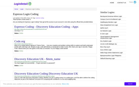Espresso Login Coding Espresso Coding - Discovery Education ...