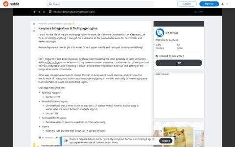 Keepass Integration & Multipage logins : KeePass - Reddit