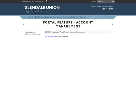 Portal Feature - Account Management - GUHSD