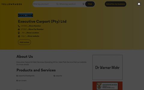 Executive Carport (Pty) Ltd | Yellow Pages