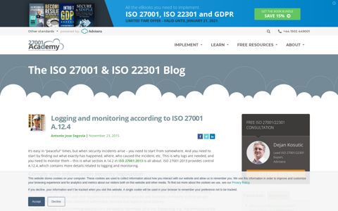 ISO 27001 logging and monitoring: How to comply with A.12.4