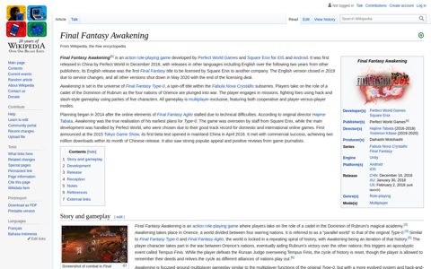 Final Fantasy Awakening - Wikipedia