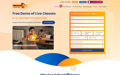 School@Home initiative helps student with Live ... - Extramarks