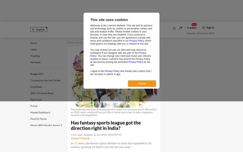 Has fantasy sports league got the direction right in India? - Mint