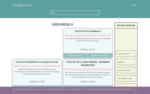 cisco epc3212 - General Information about Login