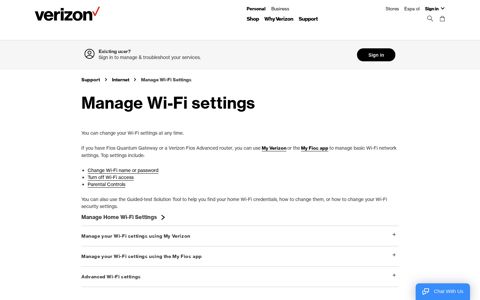 Manage Wi-Fi Settings | Verizon Internet Support