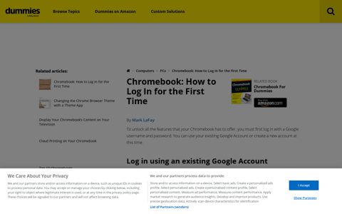 Chromebook: How to Log In for the First Time - dummies