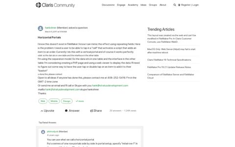 Horizontal Portals — FileMaker Community - Claris Community