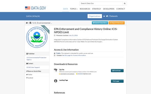 EPA Enforcement and Compliance History Online: ICIS ...