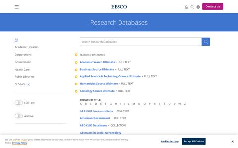 Research Databases | EBSCO