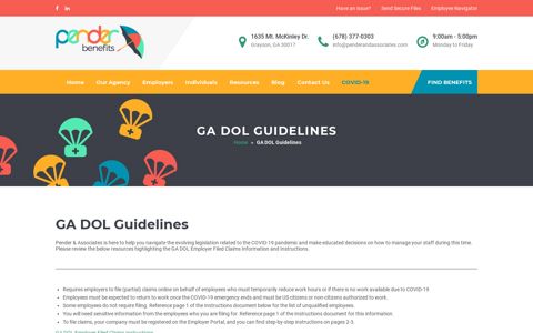 GA DOL Guidelines – Pender Benefits