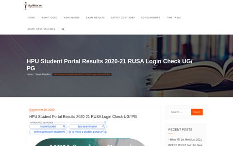HPU Student Portal Results Login www.studentportal ...