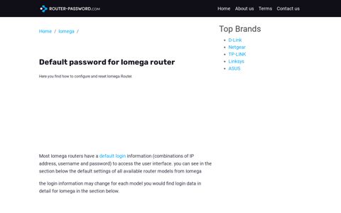 Iomega Default Password & Reset Instructions - router-password