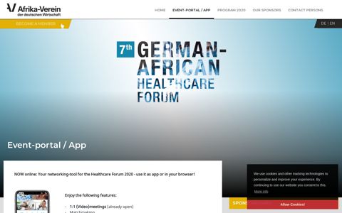 Afrika-Verein der deutschen Wirtschaft e.V.: Event-portal / App