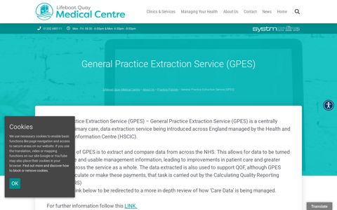 General Practice Extraction Service (GPES) – Lifeboat Quay ...