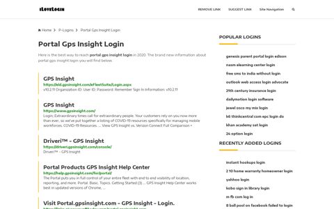 Portal Gps Insight Login ❤️ One Click Access - iLoveLogin