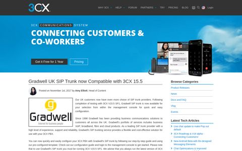 Setup your Gradwell SIP Trunk with V15.5 using our ... - 3CX