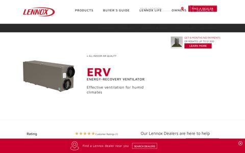 Energy Recovery Ventilator (ERV) | Healthy Climate ... - Lennox