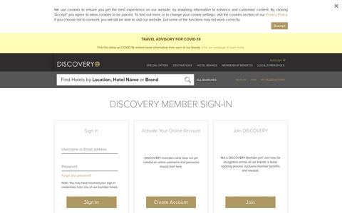 Sign In - GHA - DISCOVERY Loyalty