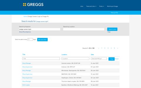 Greggs Careers Login - Greggs Plc Jobs