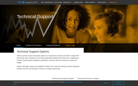 Technical Support Options | TIBCO Jaspersoft