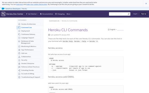 Heroku CLI Commands | Heroku Dev Center