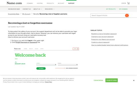 Recovering a lost or forgotten username | Name.com