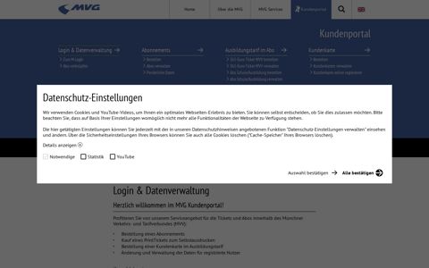 Login & Datenverwaltung | Münchner Verkehrsgesellschaft mbH