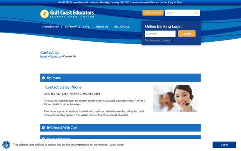 Contact Us • Gulf ... - Gulf Coast Educators Federal Credit Union