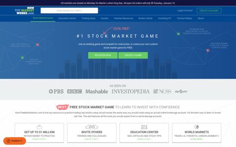 Free Stock Market Game - HowTheMarketWorks.com