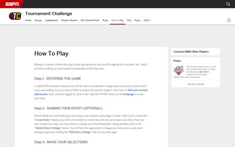 Tournament Challenge - ESPN - How To Play - Fantasy