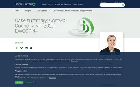Case summary: Cornwall Council v NP [2020] EWCOP 44 ...