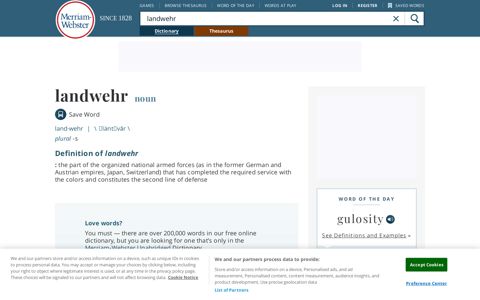 Landwehr | Definition of Landwehr by Merriam-Webster