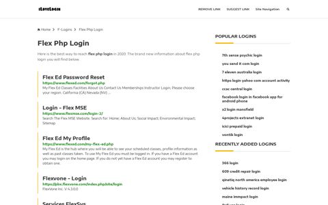 Flex Php Login ❤️ One Click Access