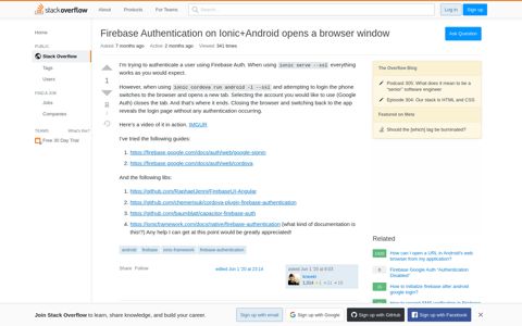 Firebase Authentication on Ionic+Android opens a browser ...