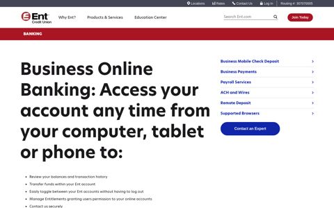 Business Online Banking - Ent Credit Union