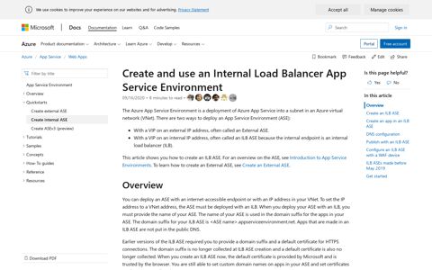 Create an ILB ASE with ARM - Azure App Service ...