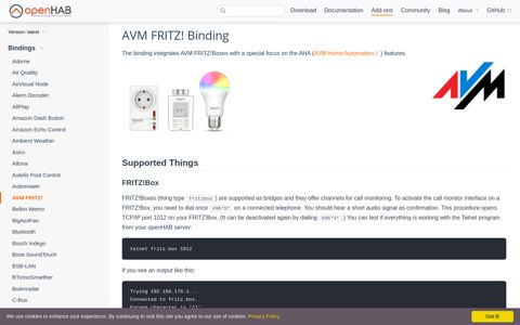 AVM FRITZ! - Bindings | openHAB