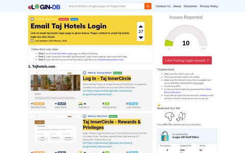 Email Taj Hotels Login