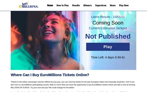 • Buy EuroMillions Tickets Online • | • Euro Lottery Online •