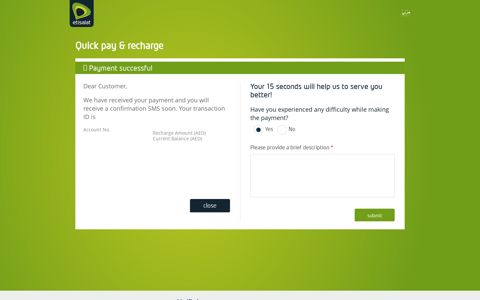 Quick pay & recharge - Etisalat Online Services - Powered by ...